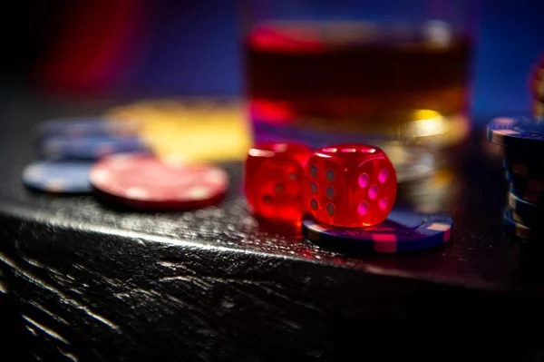 Baccarat table with dealer
